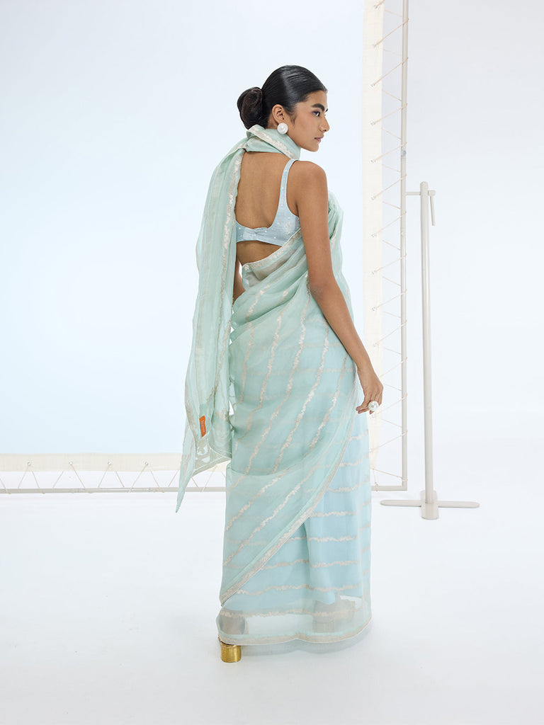 The Eden Saree in Sea Green