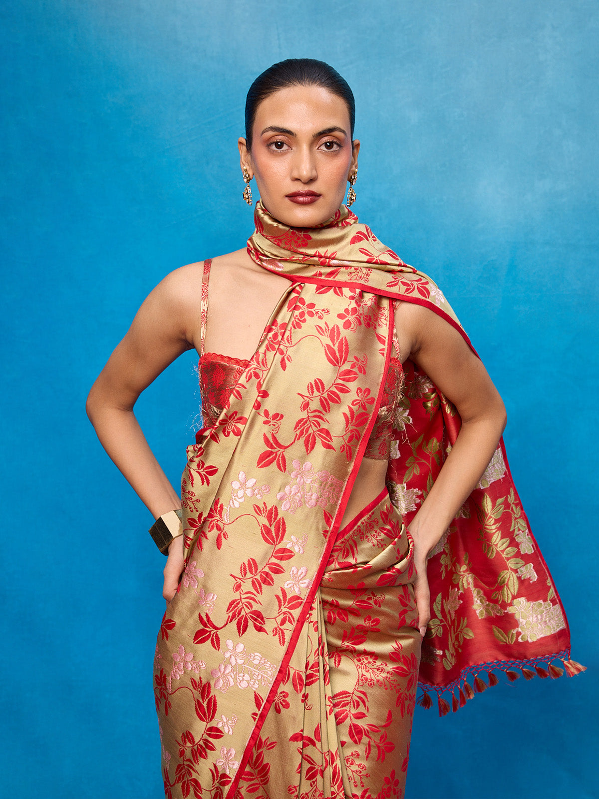 Handwoven Red Silk Banarasi Saree