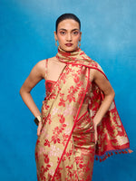 Handwoven Red Silk Banarasi Saree