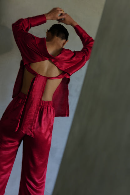 Hauted Red Open Back Co-Ord