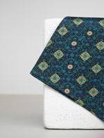 Handwoven Aegean Blue Silk Pocket Square