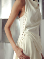 ANITQUE WHITE COWL TOP