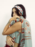 Teal Twiggy Bloom Saree