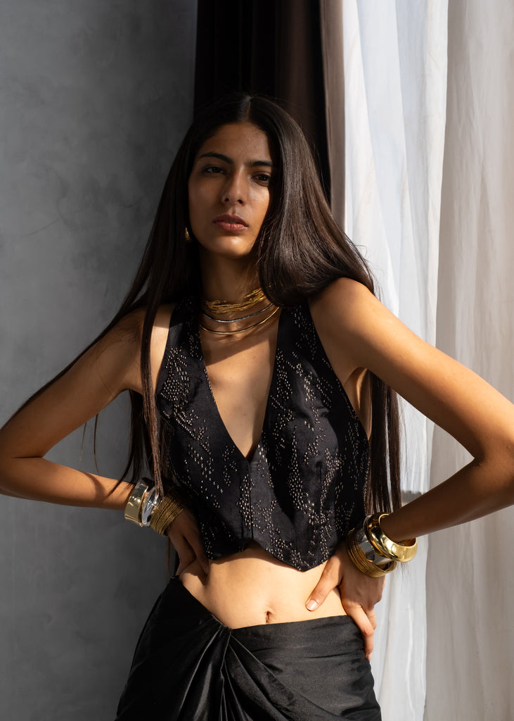 BLACK IRIS VEST & SKIRT