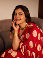 Kajol in Handwoven Red Georgette Saree