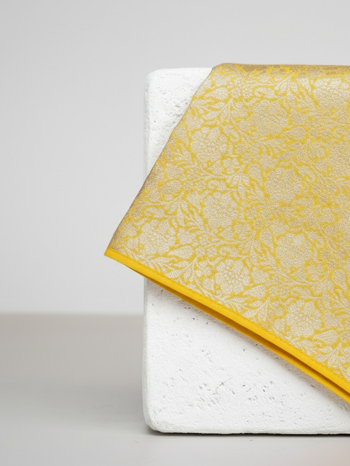 Handwoven Mustard Silk Pocket Square