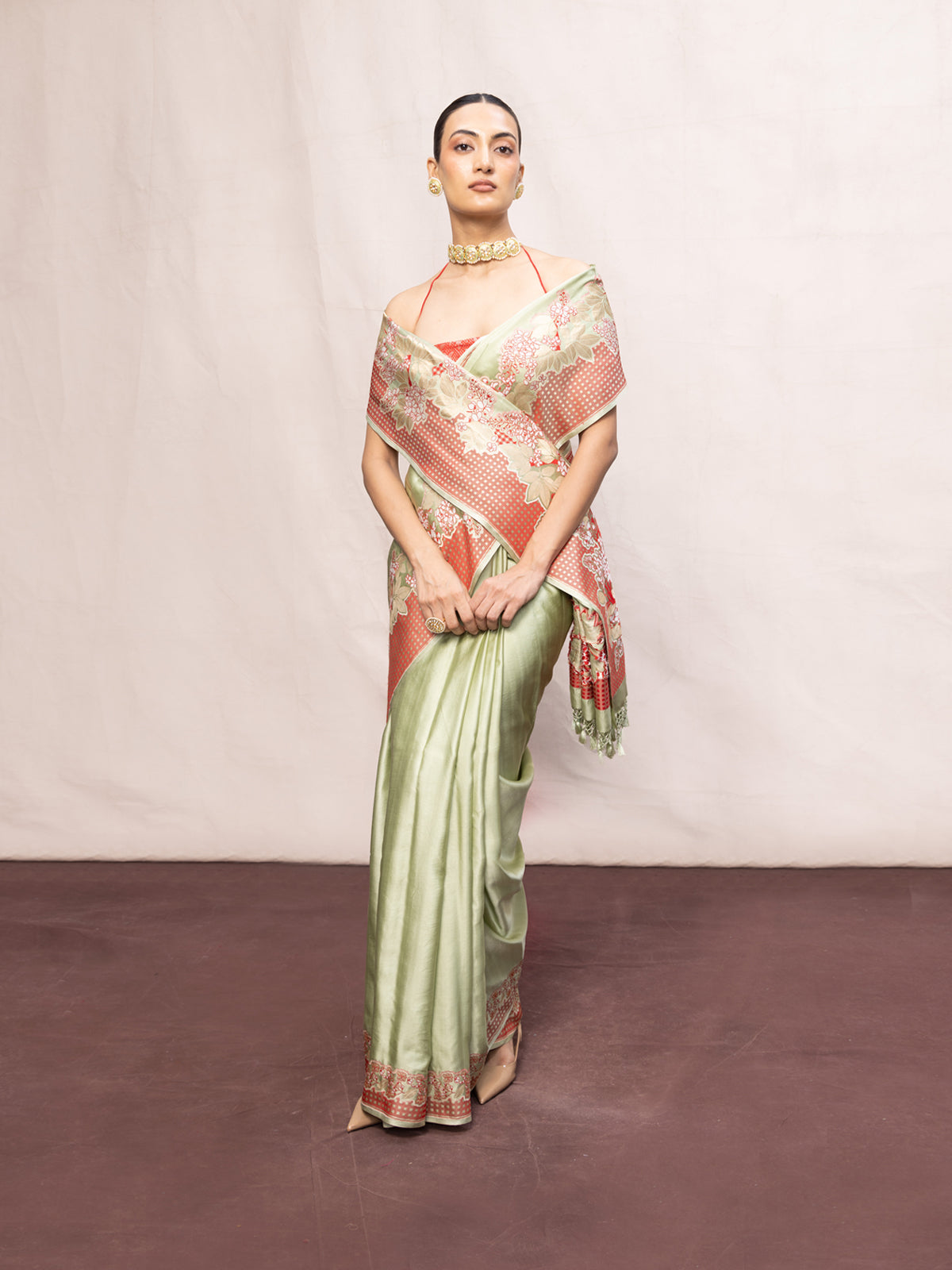 Handwoven Pistachio Green Silk Banarasi Saree