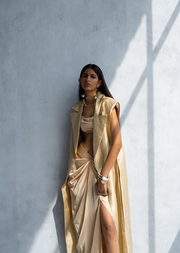 CHARDONAY LONG CAPE & DRAPE SKIRT