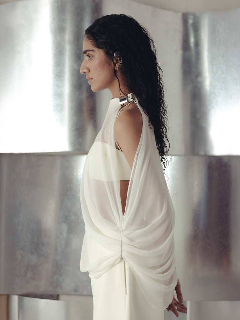 ANTIQUE WHITE CREPE BRALETTE