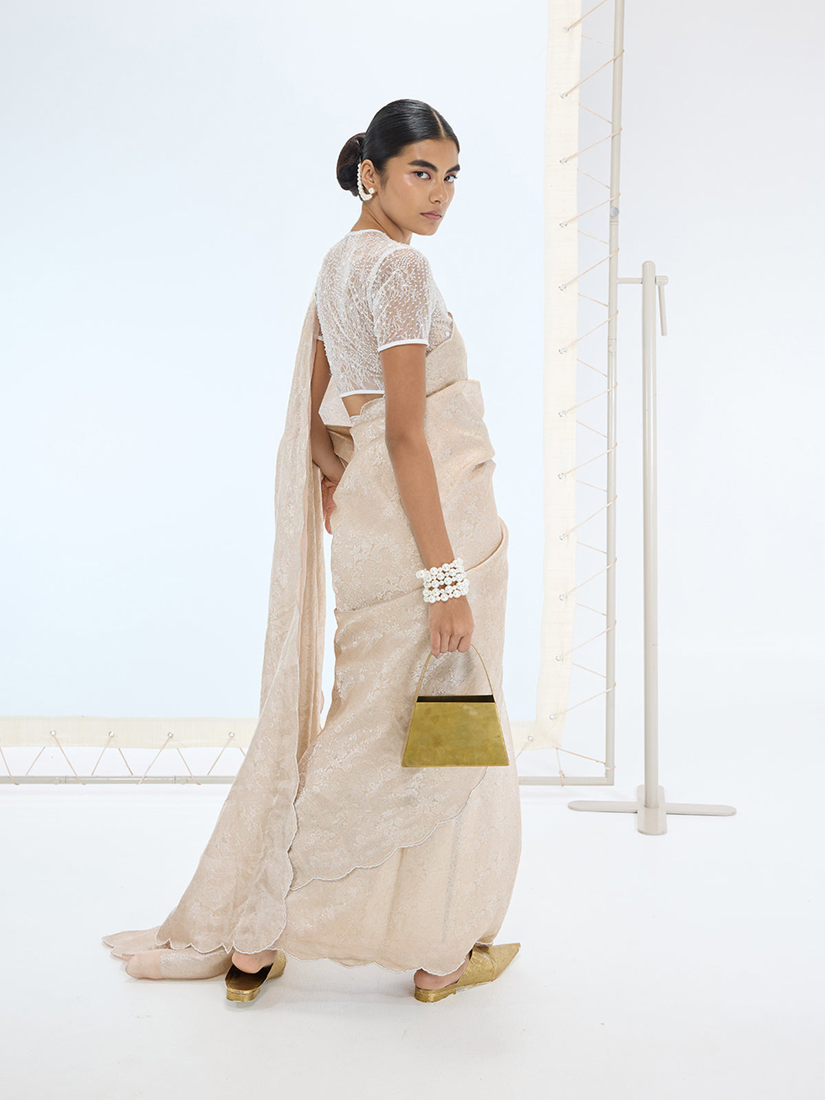 The Jenna Saree In Peach