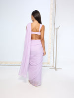 Lilac Movable Brooch Saree
