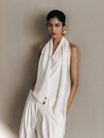 PINSTRIPE SCARF WAISTCOAT