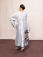 Handwoven Ice Blue Silk Banarasi Kurta Set