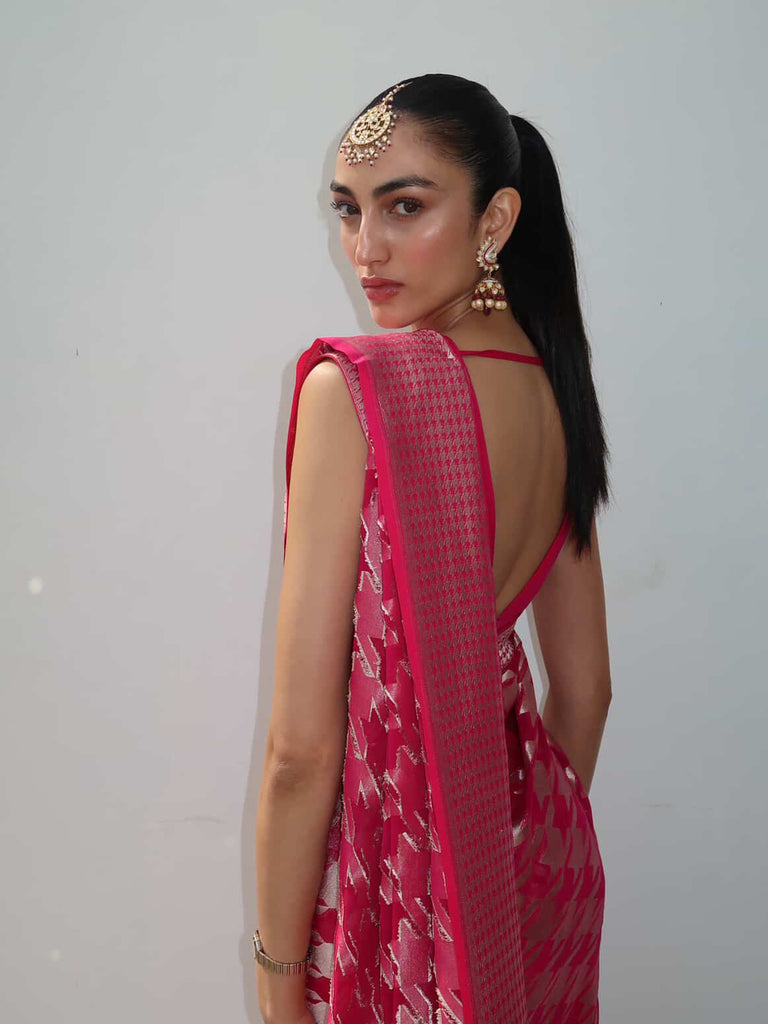 The Hot Pink Gerum Saree
