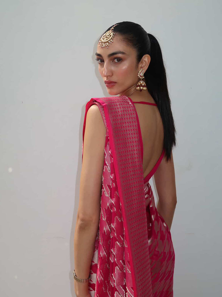 The Hot Pink Gerum Saree