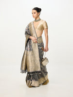 Handwoven Grey Cutwork Banarasi Saree
