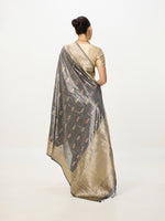 Handwoven Grey Cutwork Banarasi Saree