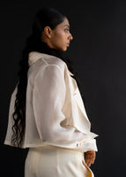 BUTTER CREAM ORGANZA SHIRT & PANTS