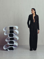 SEAL BROWN CUT OUT LAPEL BLAZER