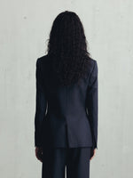 GRAY CONTOURS PINSTRIPE HOURGLASS BLAZER