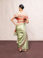Handwoven Pistachio Green Silk Banarasi Saree