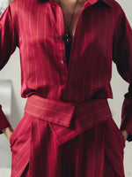 JESTER RED PINSTRIPE FLAP PANTS