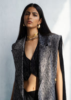 BLACK OYSTER LONG CAPE & DRAPE SKIRT