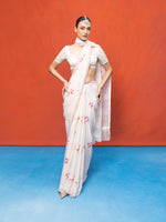 Handwoven Ivory Chiffon Banarasi Saree