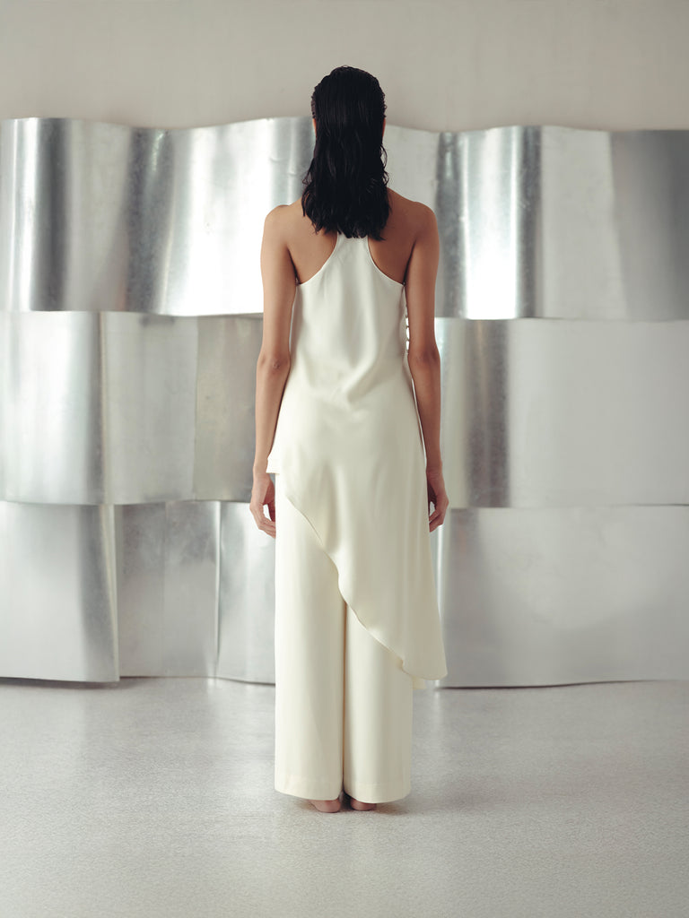 ANITQUE WHITE COWL TOP