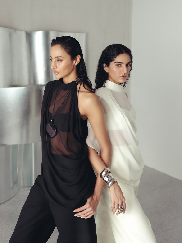 ANTIQUE WHITE CREPE BRALETTE