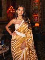 Ochre Candy Cane Saree