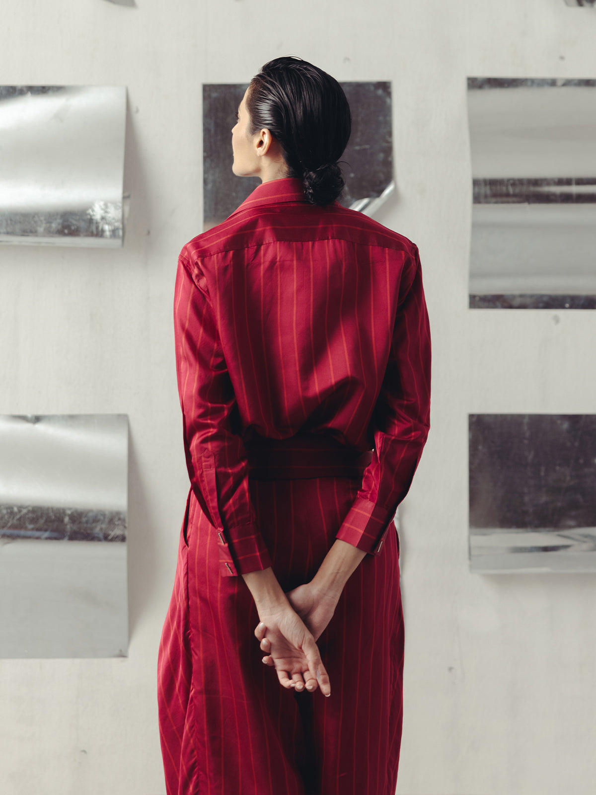 JESTER RED PINSTRIPE SHIRT