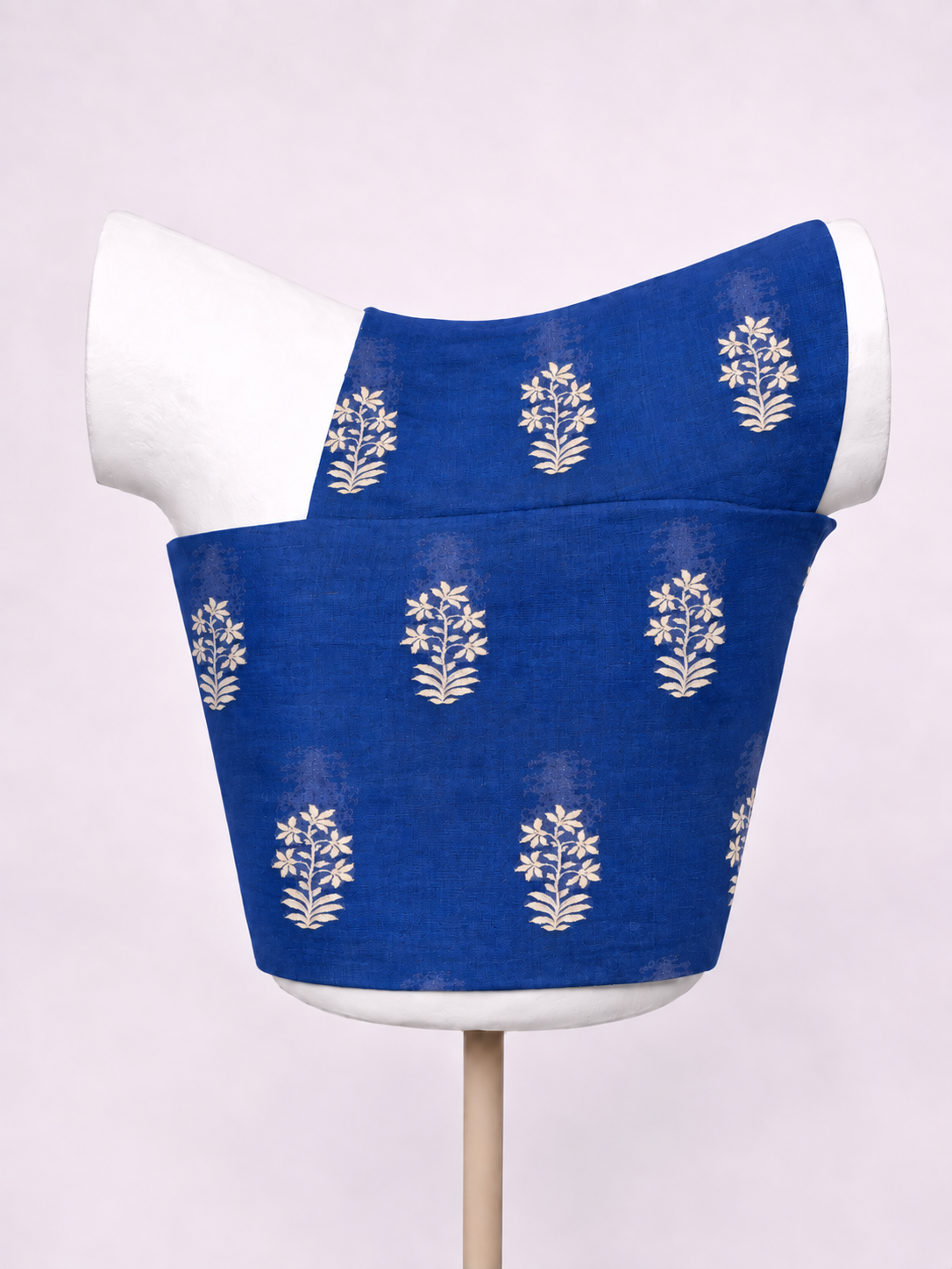 Handwoven Blue Cutwork Blouse Fabric