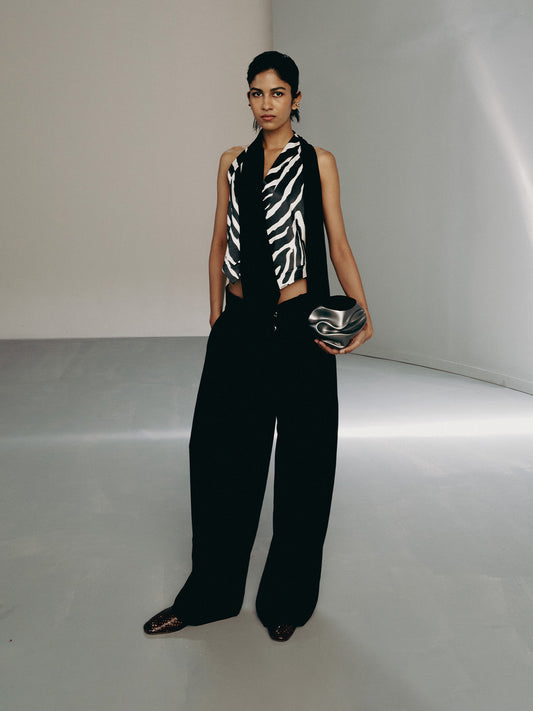ZEBRA SCARF WAISTCOAT