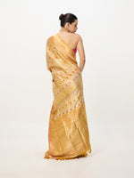 Handwoven Mustard Banarasi Emboss Saree