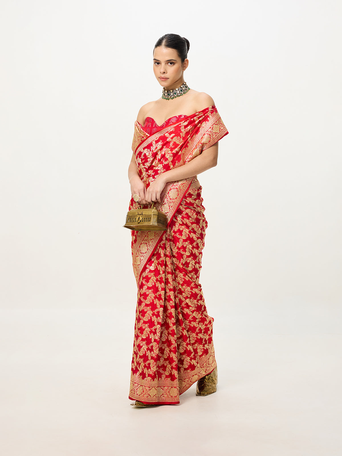 Handwoven Red Cutwork Banarasi Saree