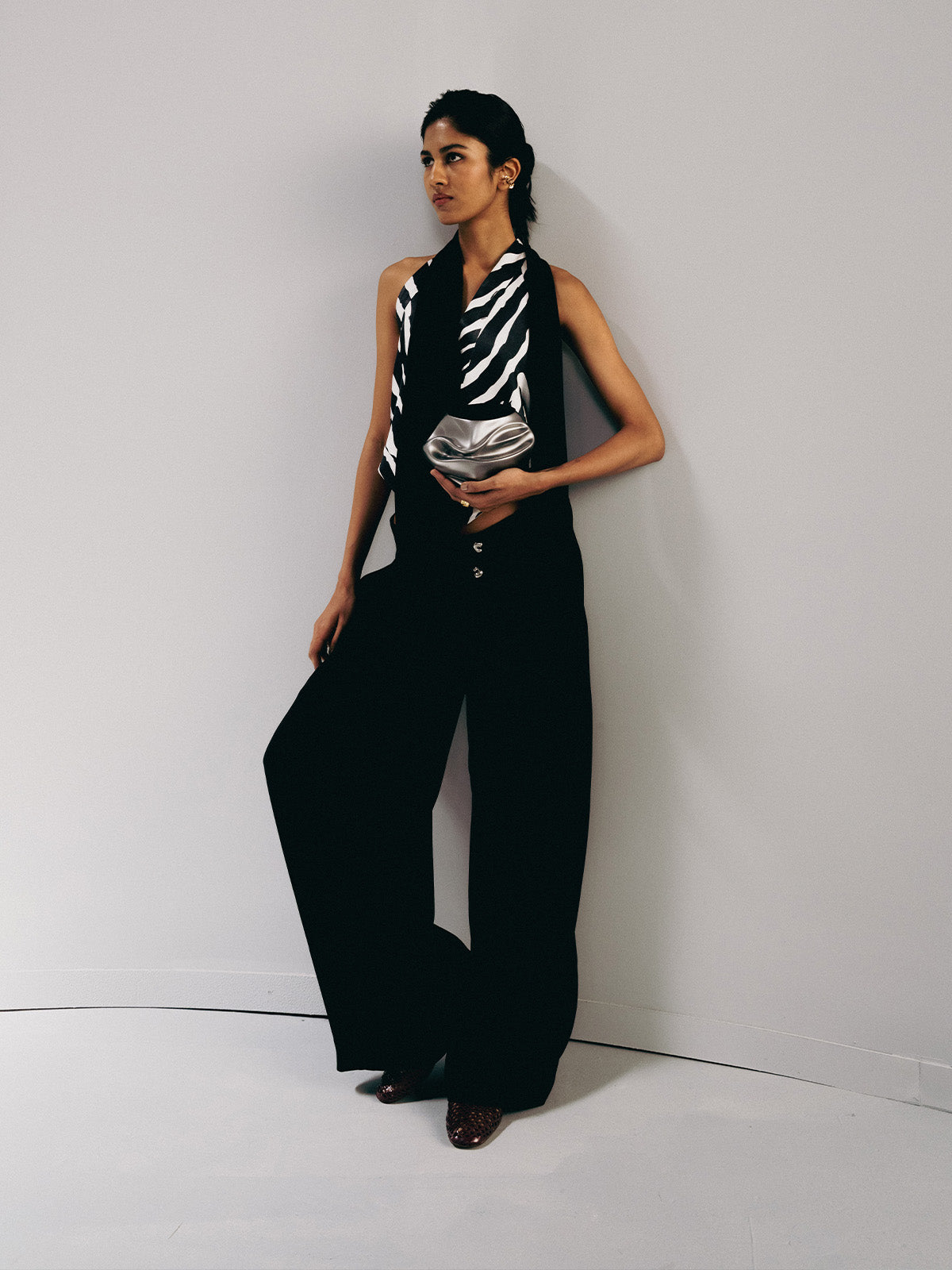ZEBRA SCARF WAISTCOAT