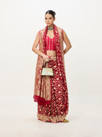 Handwoven Crimson Red Cutwork Banarasi Saree