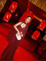 Maroon Movable Brooch Dotted Saree