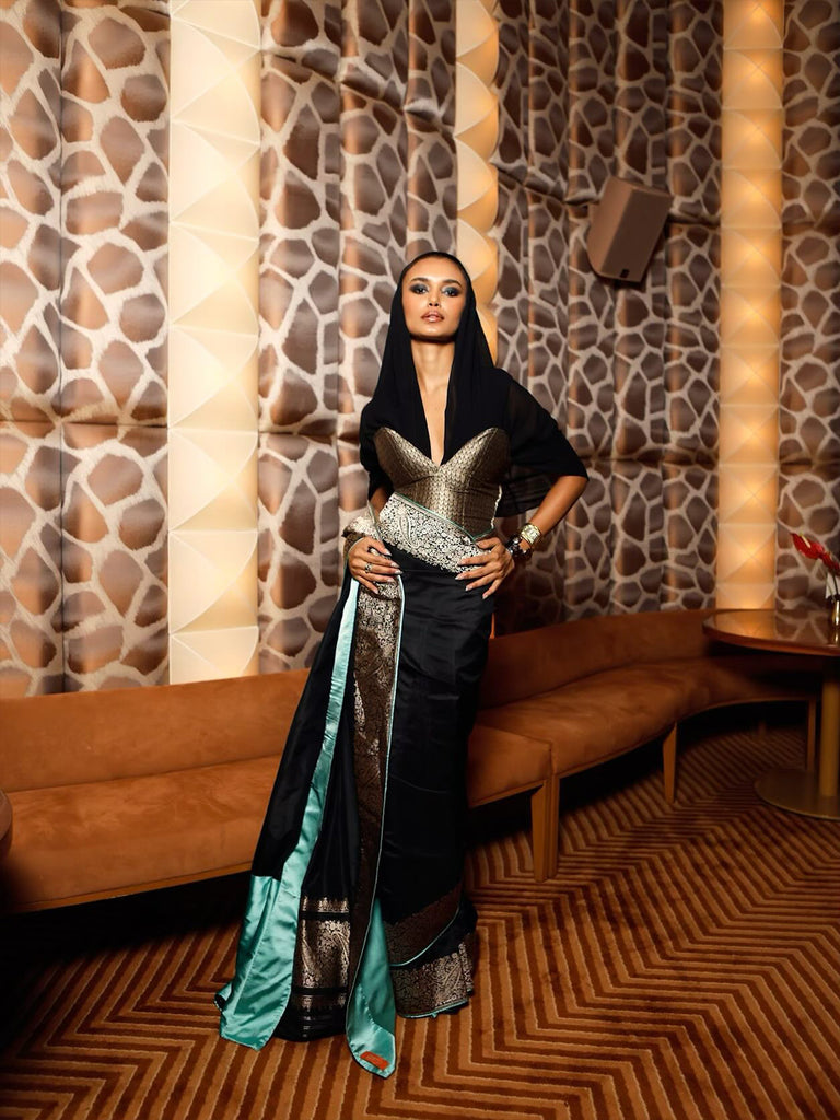 Handwoven Black Silk Saree