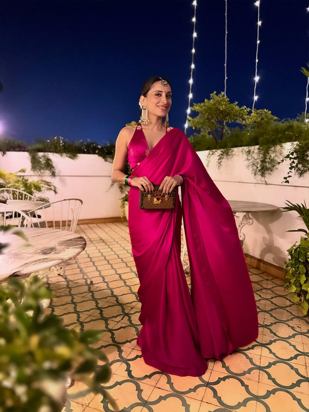 Handwoven Rani Pink Satin Saree