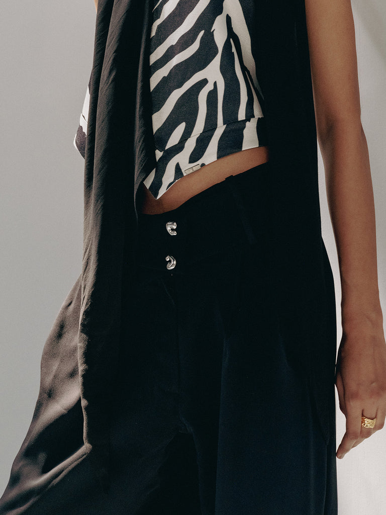 LOW WAIST BRISTOL BLACK PANTS