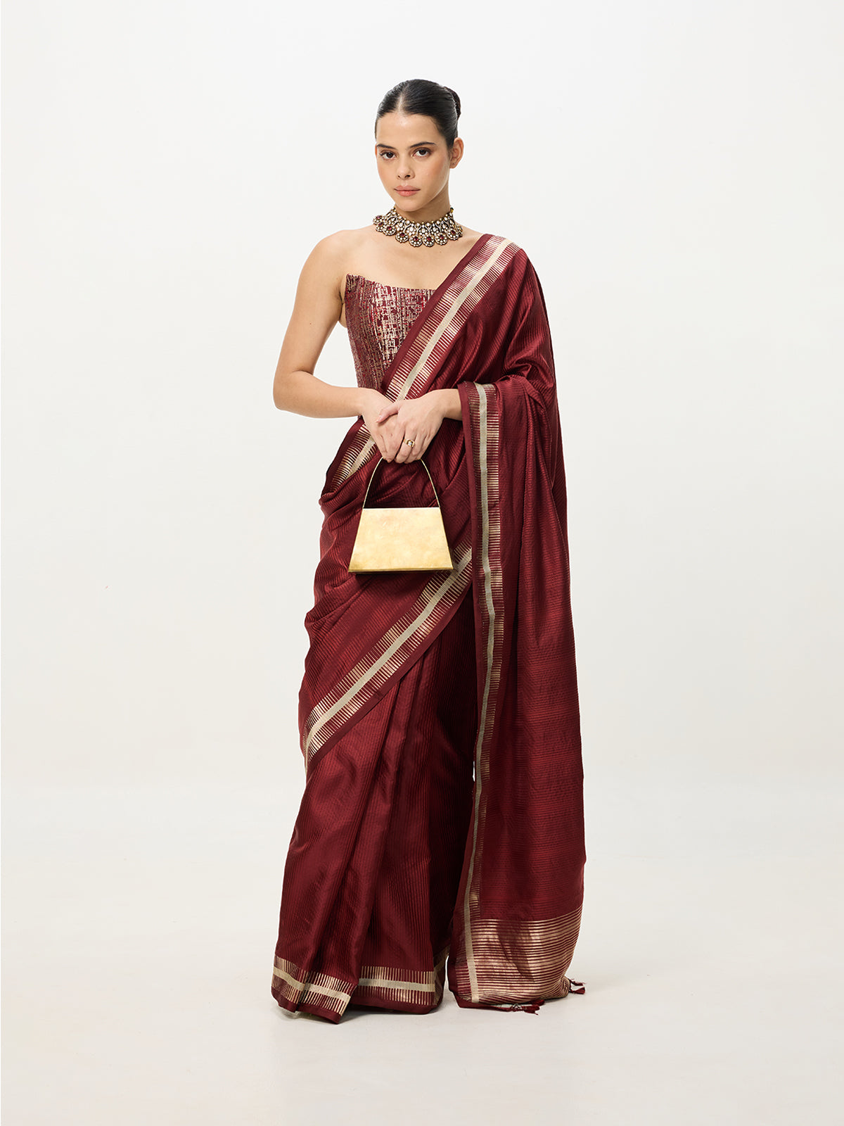 Handwoven Rustic Red Banarasi Saree