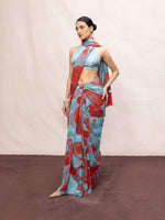 Multicolour Chiffon Digital Print Saree