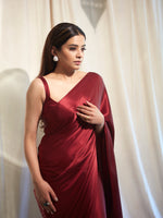 Handwoven Burgundy Rouge Silk Saree