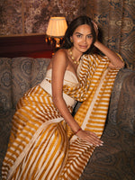 Ochre Candy Cane Saree