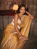 Ochre Candy Cane Saree