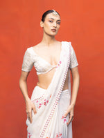 Handwoven Ivory Chiffon Banarasi Saree