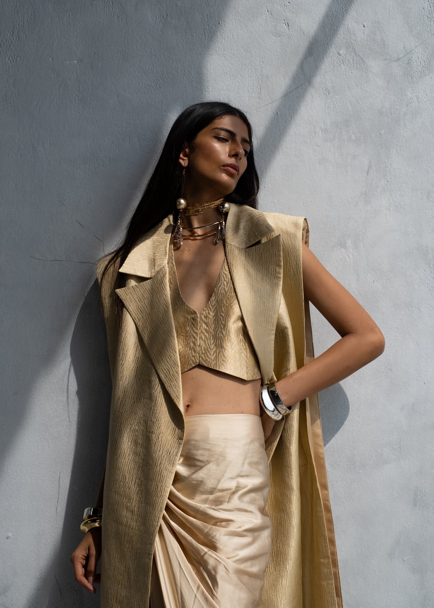 CHARDONAY WAISTCOAT & DRAPE SKIRT