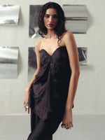 BLACK IRIS EMBROIRED CORSET & PANTS